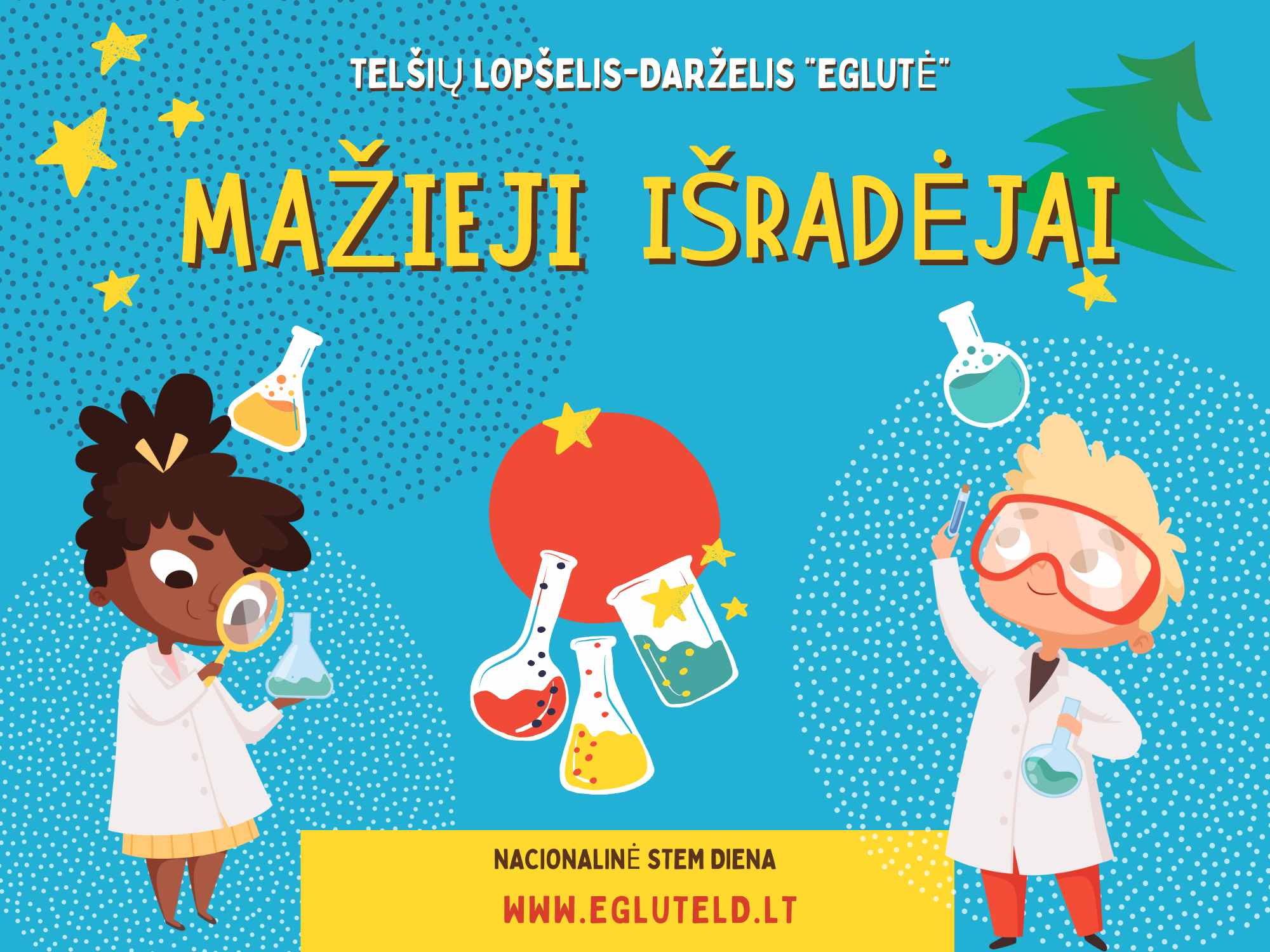 Colorful Playful Illustrated Science Fair School Event Poster 20 x 15 cm